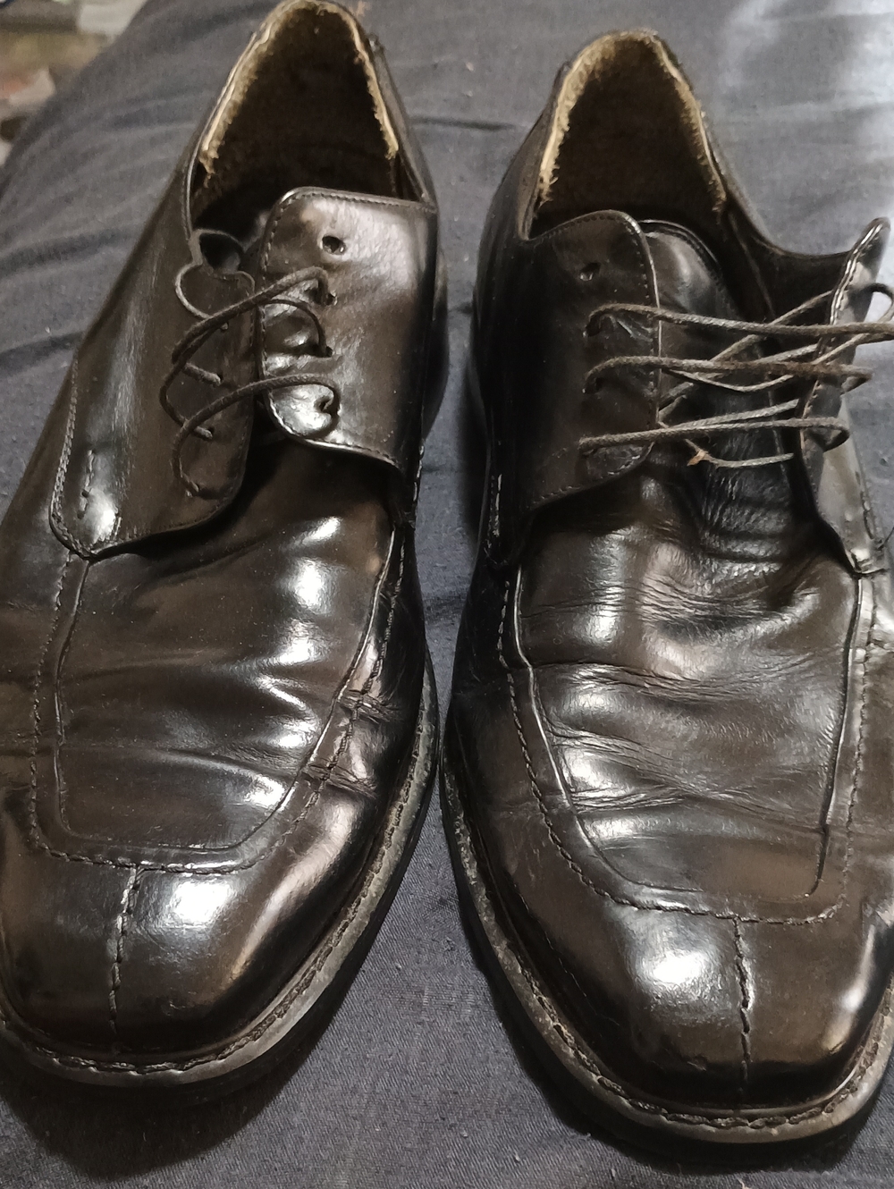 Men's Black Leather Lace-Up Dress Shoes (233)